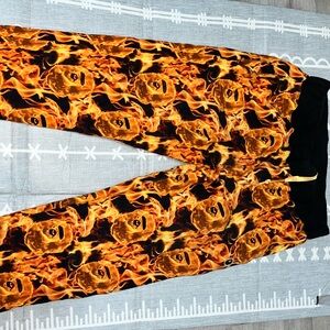 Bape Orange Flame Sweatpants